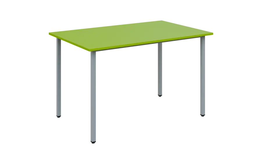 JSB 120N Jídelní stůl 1200 x 800 mm, deska jarní zeleň / podnož stříbrná